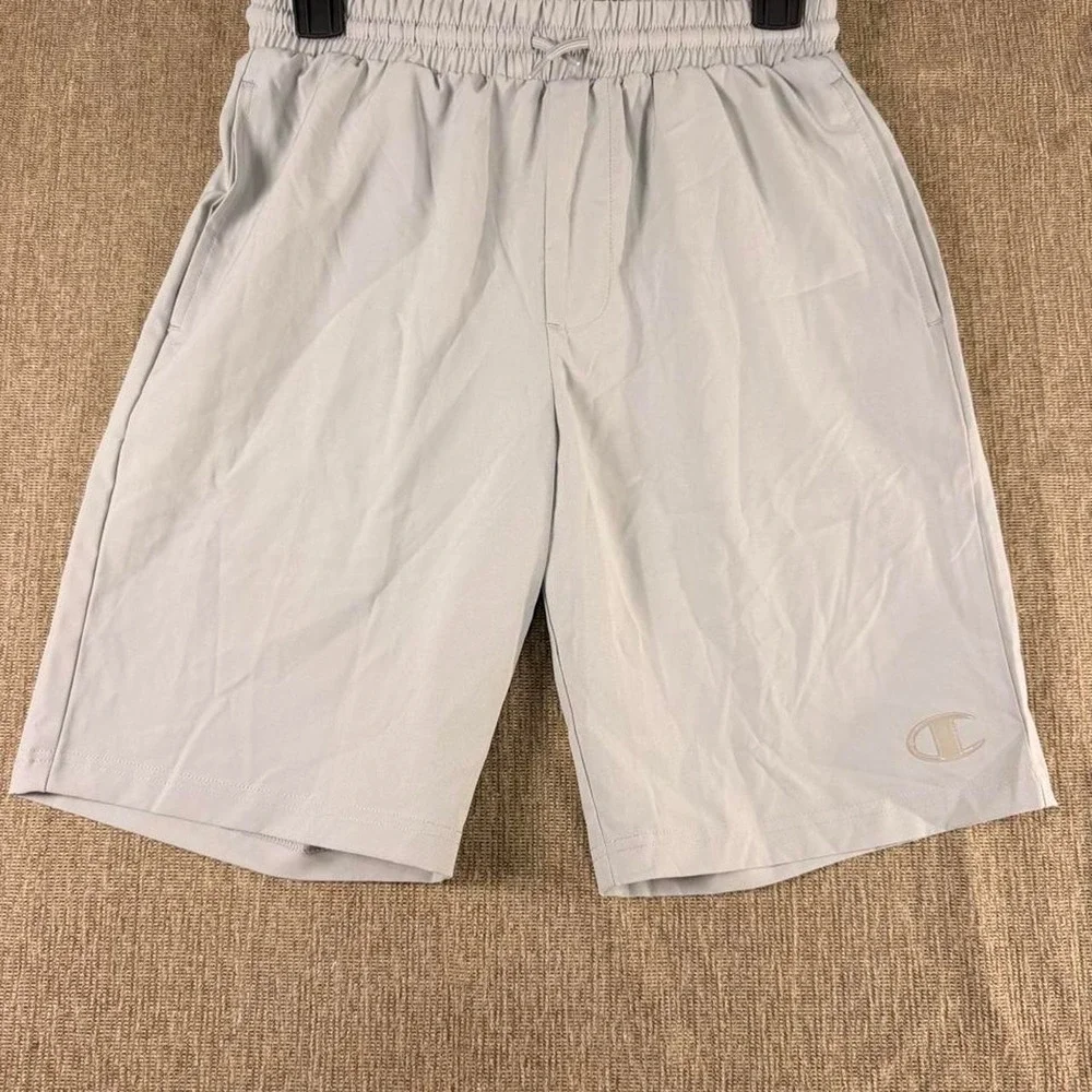 Champion Mens Youth Large 14/16 Grey Athletic Performance Shorts Stretch Gym